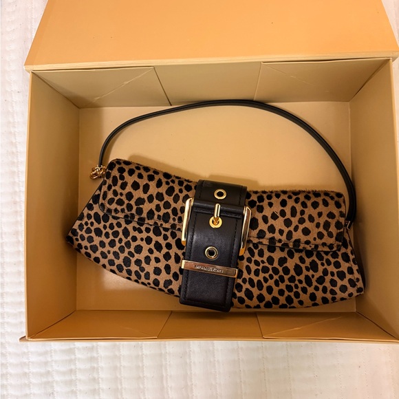 MICHAEL KORS Colby Small Cheetah Print Calf Hair Convertible Clutch - Picture 3 of 5